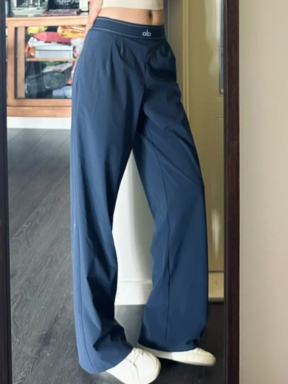 💙 NWT Alo Yoga Suit Up Trouser Navy Regular 30" Inseam Elevated Wide Leg 💙